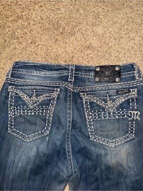 Miss Me Embellished Dark Blue Women's Jeans with Decorative Back Pockets